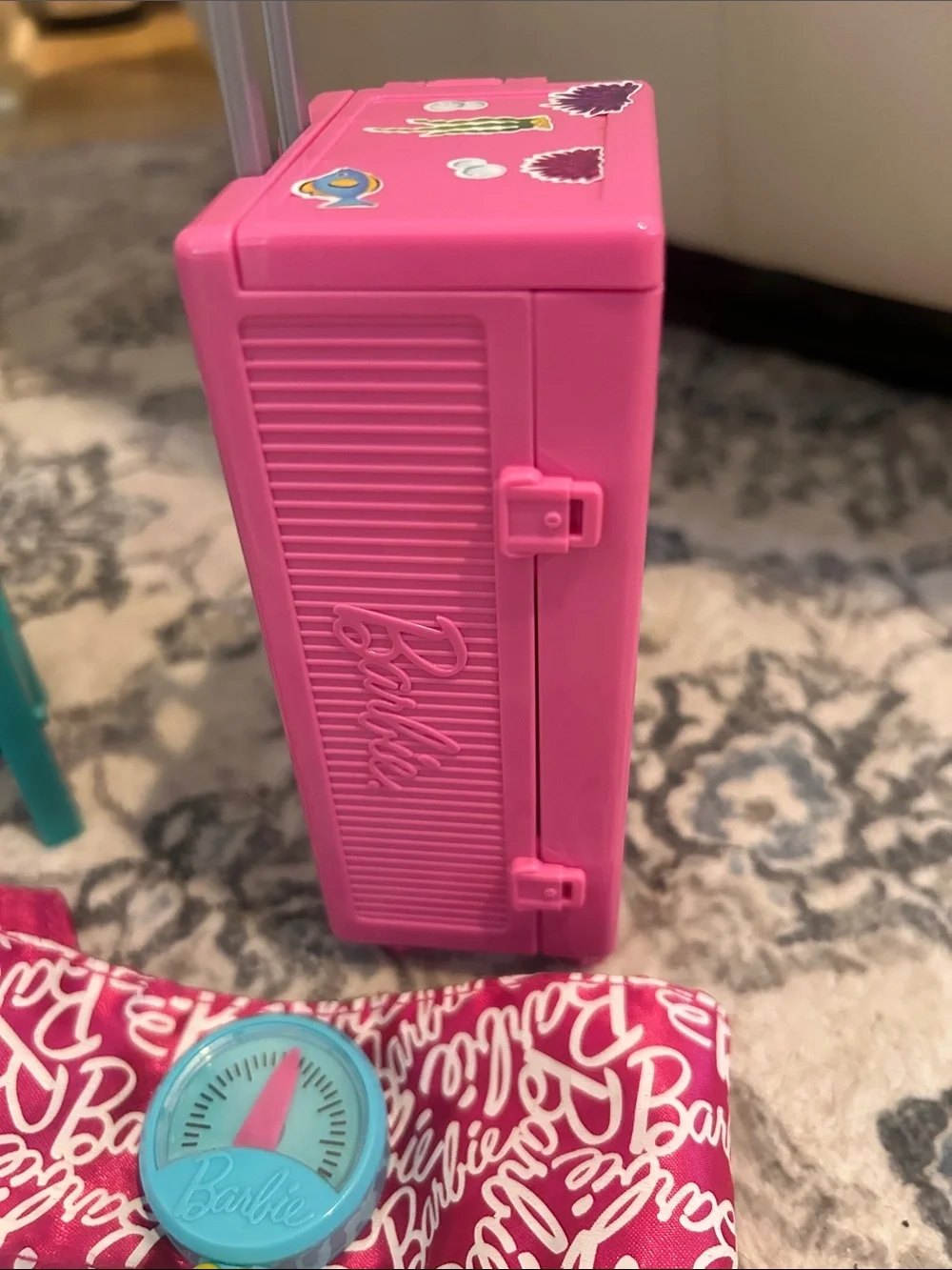 Barbie Pink & Teal grocery stand Play Medical Set with Pink Luggage